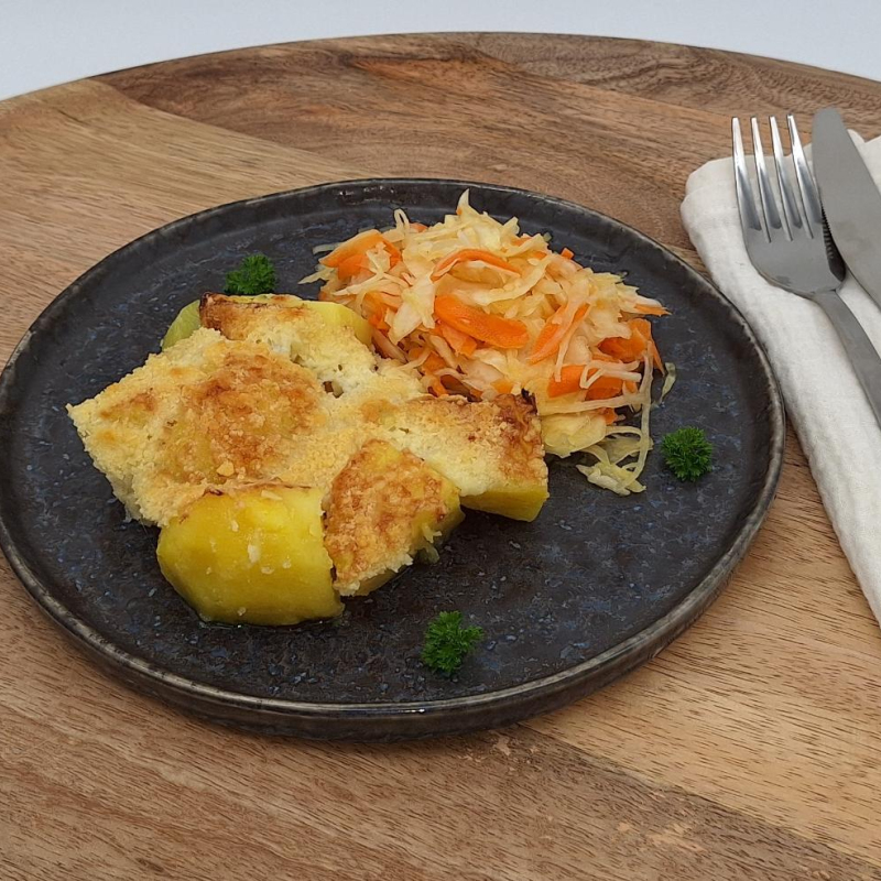 Kartoffel-Birnen-Auflauf mit Pecorino nero